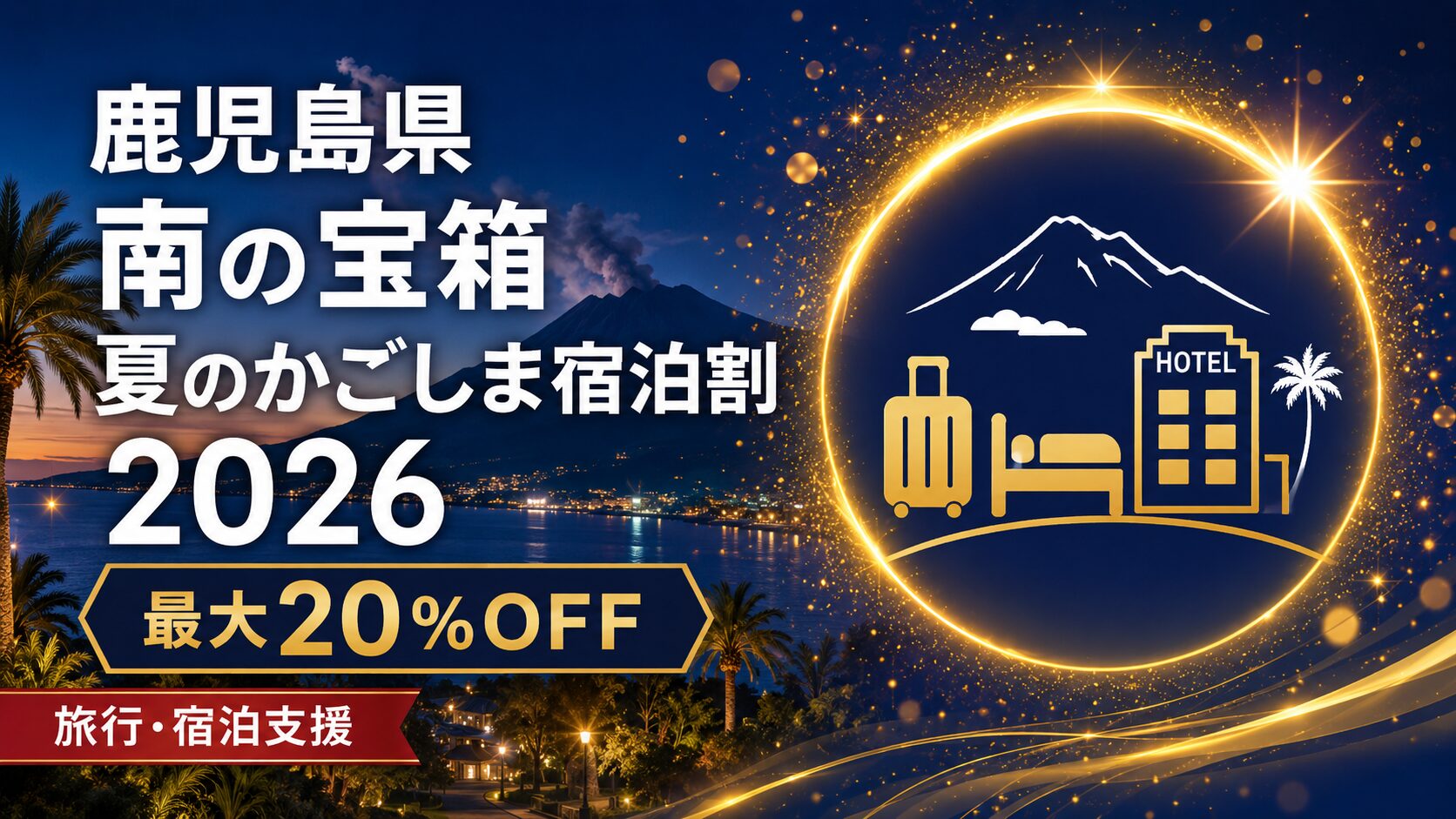 鹿児島県「南の宝箱 夏のかごしま宿泊割」2026 アイキャッチ