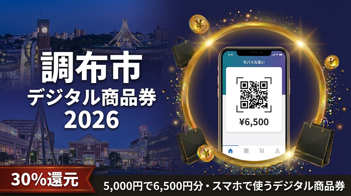 調布市プレミアム付PayPayデジタル商品券2026のアイキャッチ画像