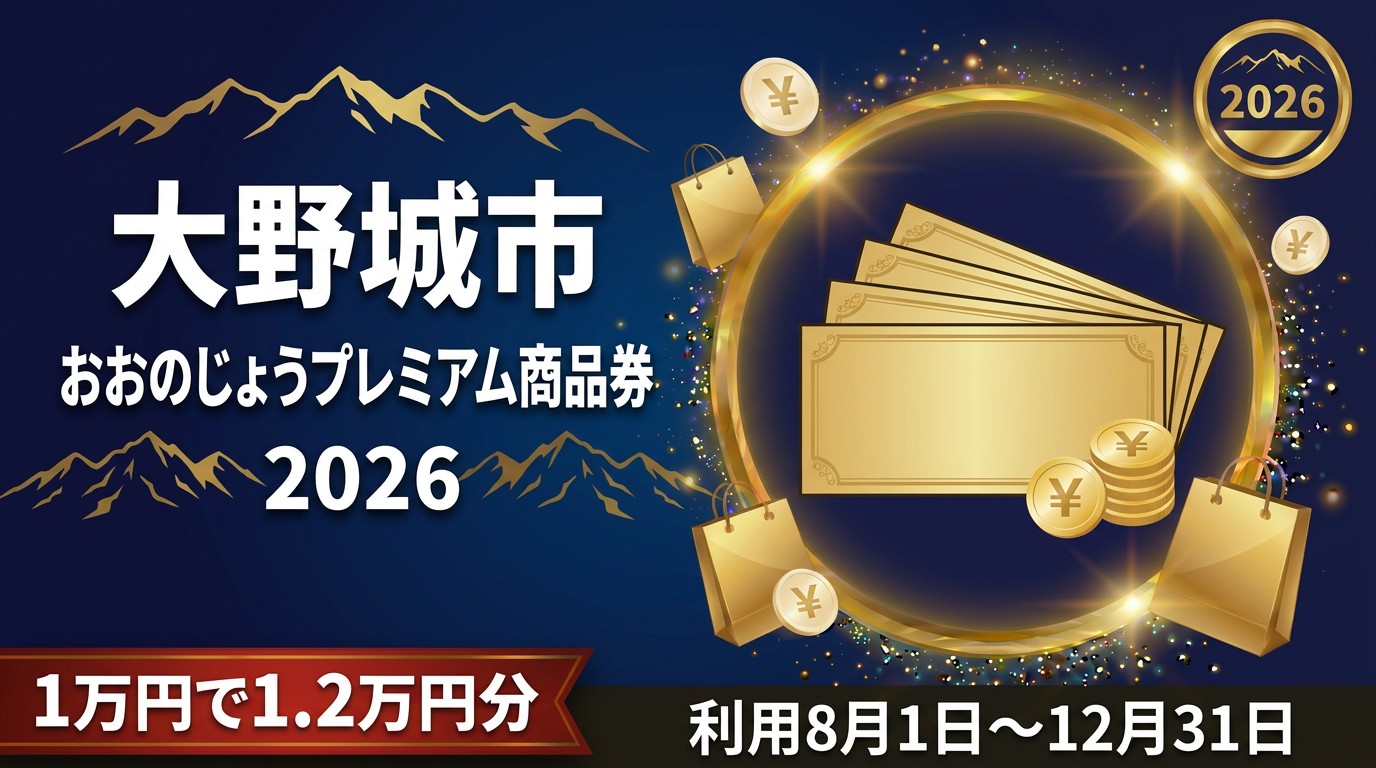 おおのじょうプレミアム商品券2026のアイキャッチ画像