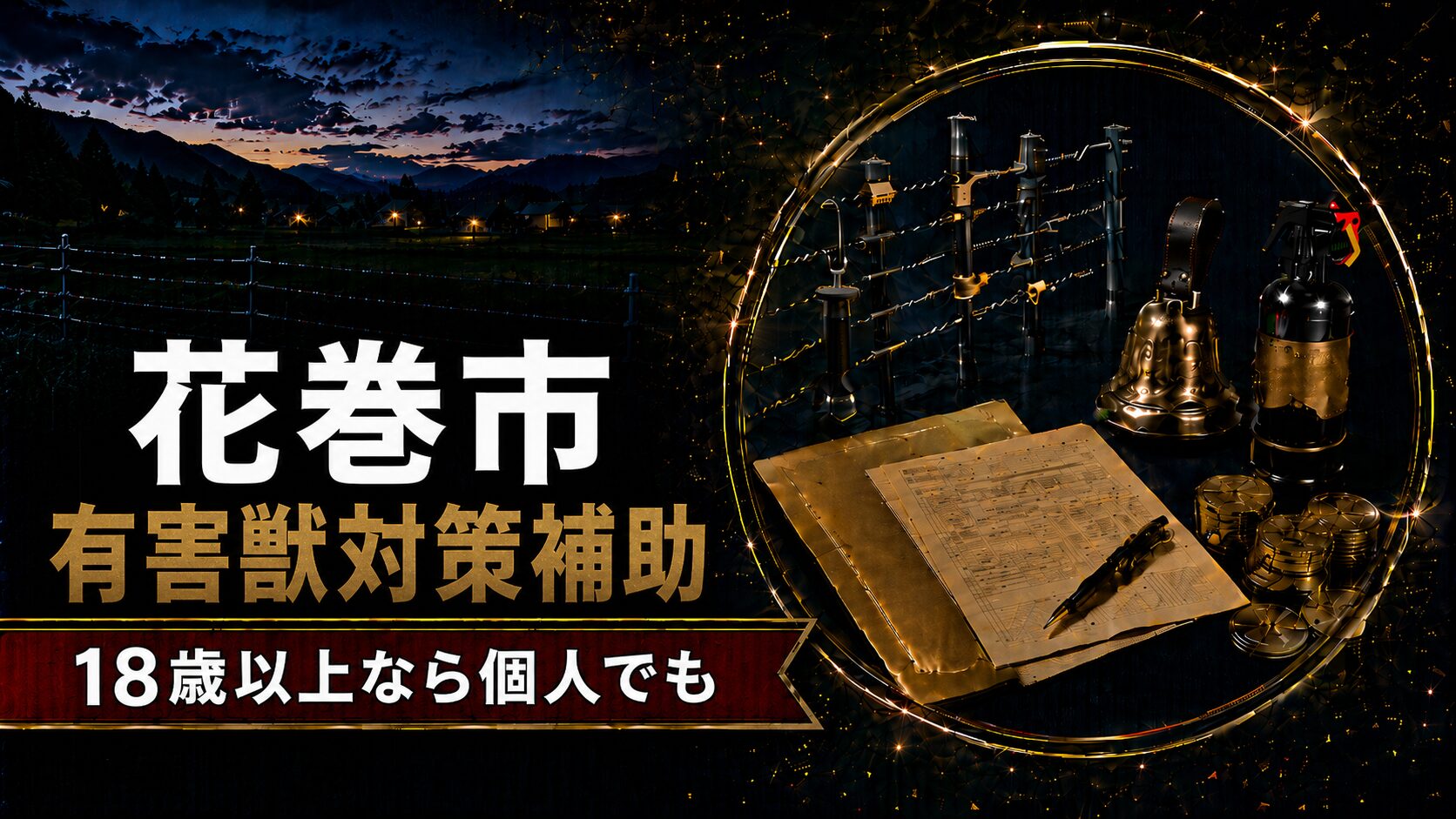 花巻市 有害獣対策補助 18歳以上なら個人でも