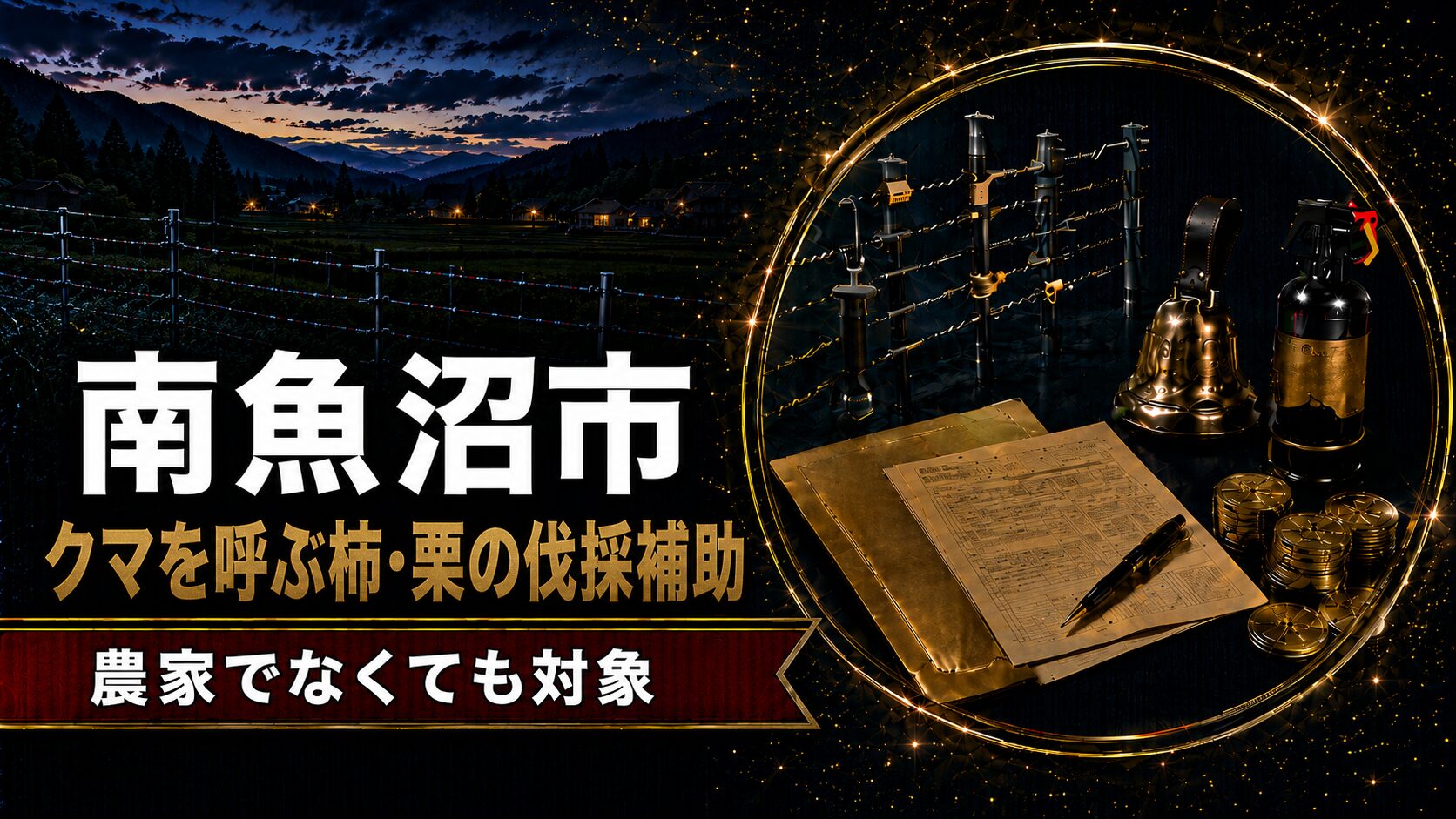 南魚沼市 クマを呼ぶ柿栗の伐採補助 農家でなくても対象