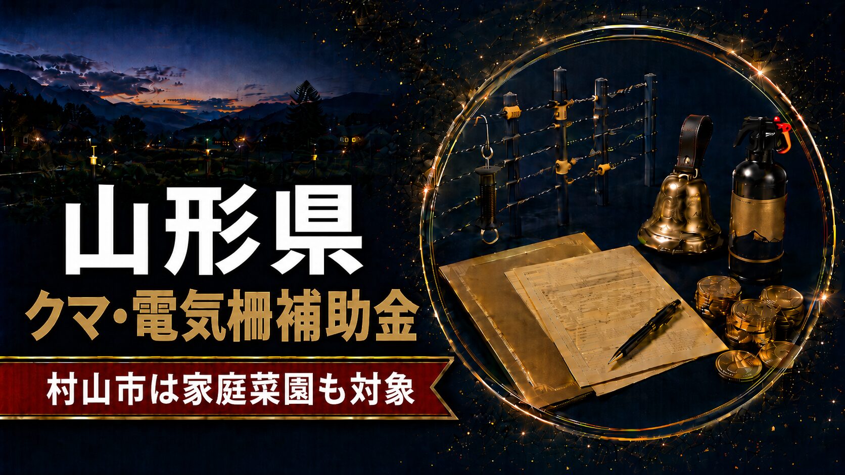 山形県 クマ電気柵補助金 村山市家庭菜園も対象