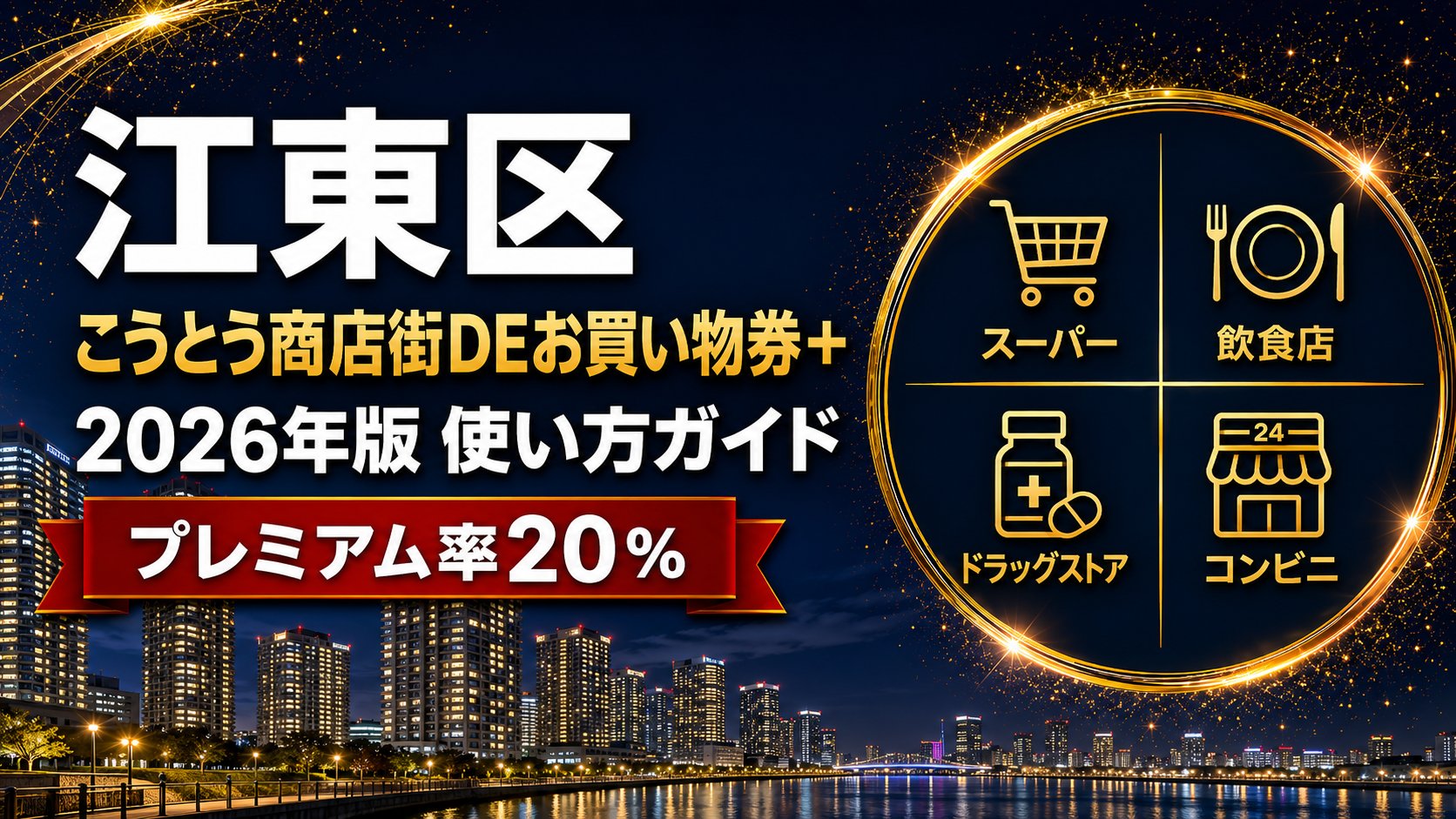 こうとう商店街DEお買い物券+2026 プレミアム率20%