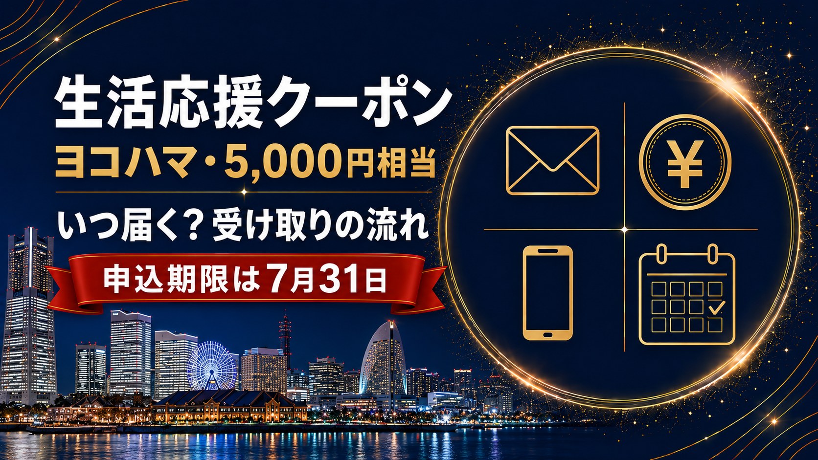 ヨコハマ生活応援クーポン5,000円相当 いつ届く 申込期限は7月31日