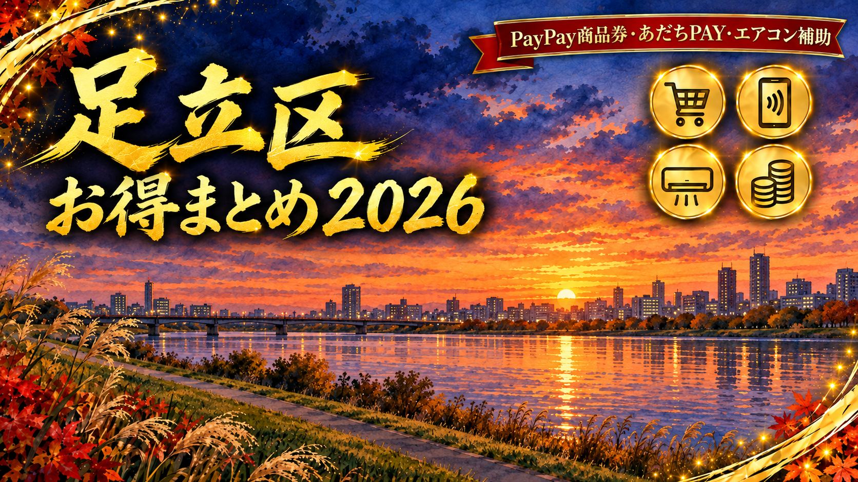 足立区のお得まとめ2026 PayPay商品券・あだちPAY・エアコン補助