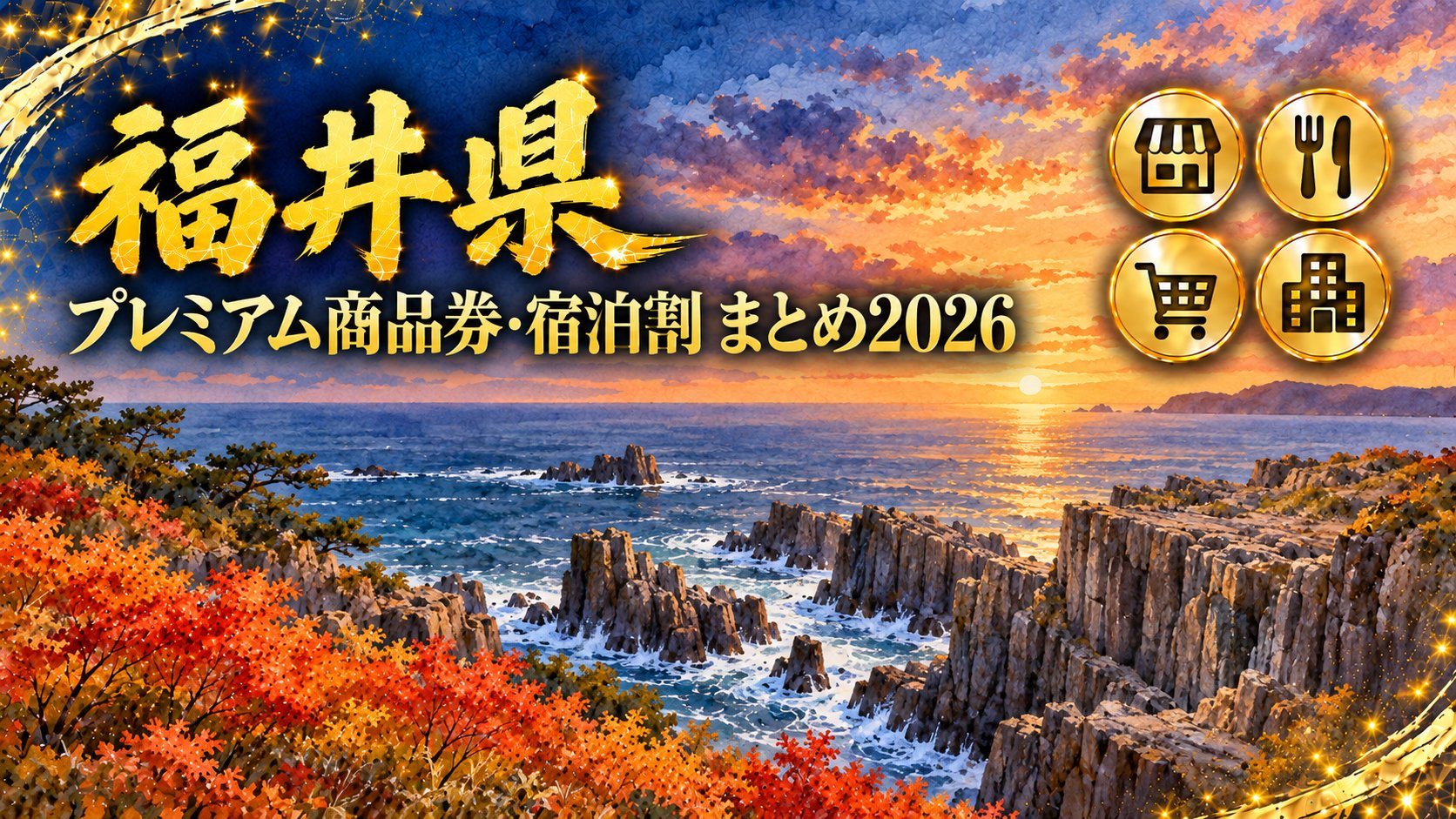 【福井県】プレミアム商品券・ふく＋・宿泊還元まとめ2026｜9月30日に締切が3つ・福井市第2弾は10月23日から