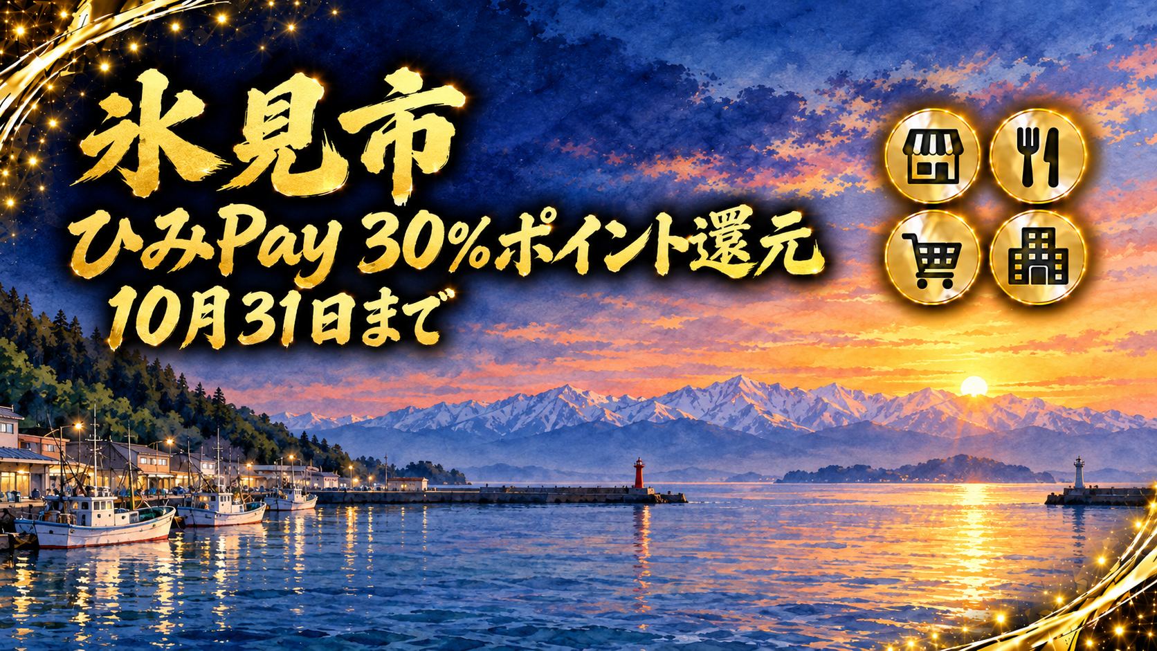 【富山県】氷見市ひみPay 30%ポイント還元2026｜10月31日(土)まで・上限1万ポイント・予算に達したら終了