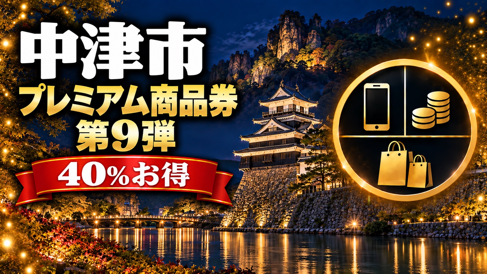 中津市第9弾プレミアム商品券のイメージ