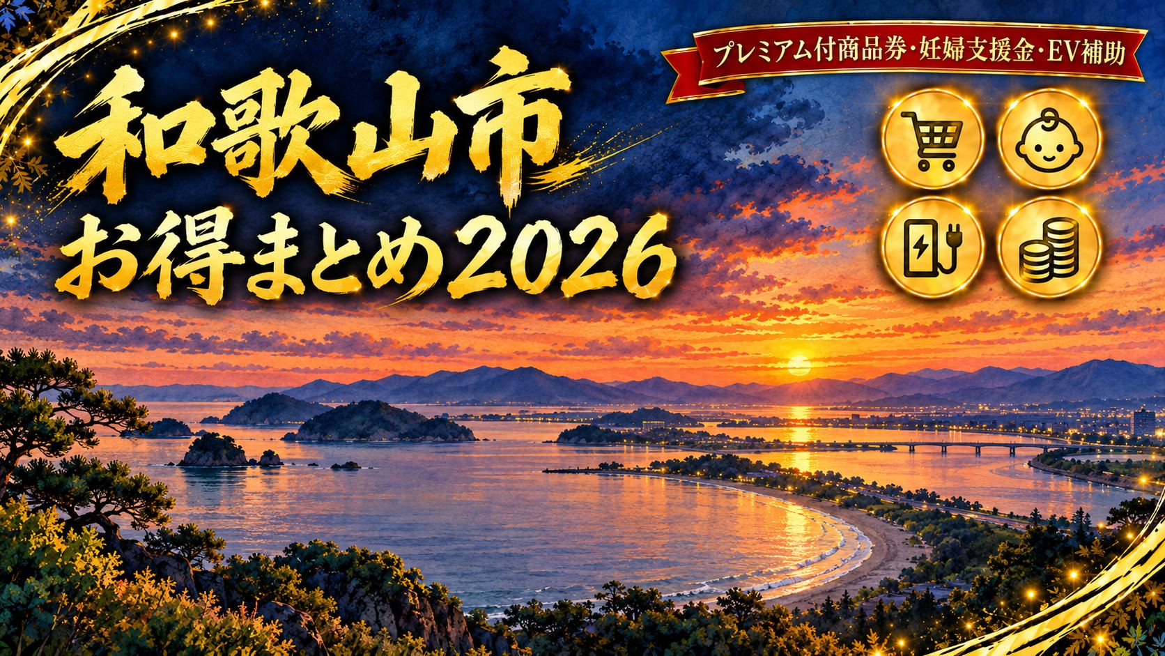 和歌山市のお得まとめ2026 プレミアム付商品券・妊婦支援金・EV補助