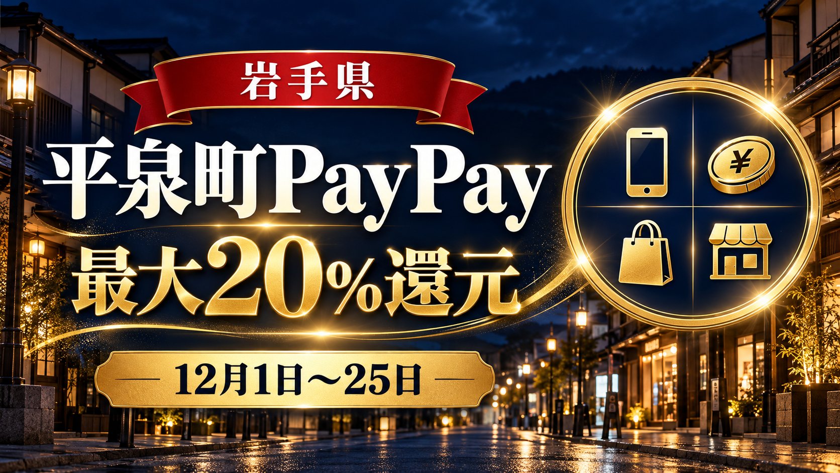 平泉町PayPay最大20%還元2026