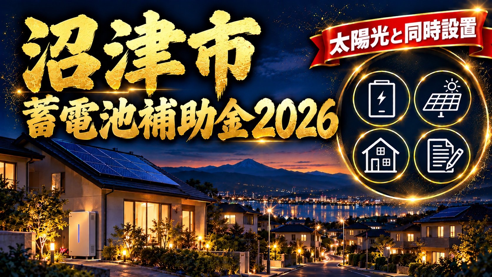 沼津市の蓄電池補助金2026（太陽光と同時設置）